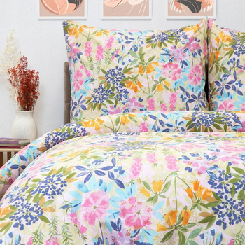Komplet pościeli Homla Florell King Size mikrofibra Kwiaty 200 x 220 cm (5904183880440)