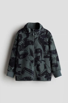Флісова кофтинка для хлопчиків H&M 122-128 темно-зелена з драконами