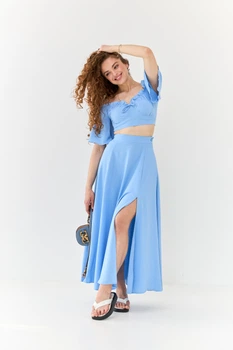 Спідниця максі з розрізами Wear me M/L Синій (20_25_74_5429)
