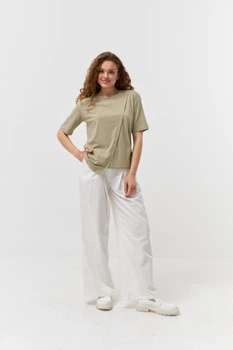 Футболка жіноча з асиметричним низом Wear me M Зелений (хакі) (18_25_62_11434)