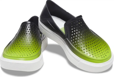 Крокс Мокасини для Хлопчика Crocs Citilane Roka Graphic Black Lime Punch (28/29, лайм)