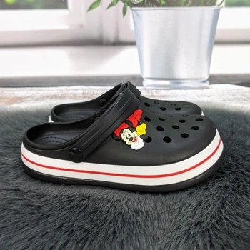 Крокси дитячі для дівчинки Luck Line чорні з джибітсей Minnie 32р (20,7 см) 5108_2