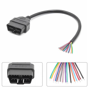 Кабель разъем OBD2 папа 16pin 30см