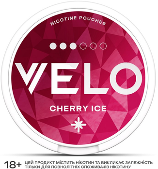 Безтютюнові нікотиновмісні подушечки Velo Cherry Ice Класичні (4820270364222)