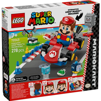 Конструктор LEGO Super Mario Kart Інтерактивна фігурка Mario та Standard Kart 278 деталей 72043 (5702017816609)