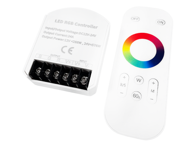 Контролер RGB OEM C-24-RF8-T-W радіо сенсорний 8A/CH 12-24V Білий