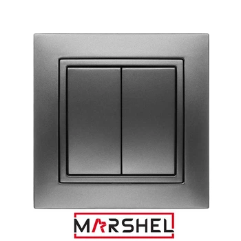 Вимикач двоклавішний MARSHEL ELEGANT VS10-200 Graffite