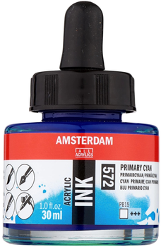 Tusz akrylowy Amsterdam Primary Cyan 572 30 ml (8712079389741)