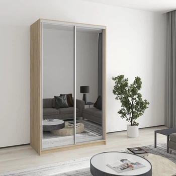 Шкаф-купе двухдверный MebelStar Стандарт AL 2 Зеркала 120x60x210 см Дуб сонома (MBS-2533)