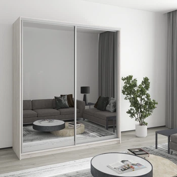 Шкаф-купе двухдверный MebelStar Комбо AL 2 Зеркала 180x60x210 см Аляска серый (MBS-2817)