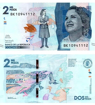 Банкнота Колумбия 2000 песо 2021 год UNC