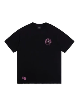 Женская футболка Chrome Hearts T-Shirt White With Pink Logo CH110-WT Размер M Черный