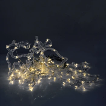 Гирлянды 12 фигур+ 30LED, 1 режим, 3*1,5, прозрачная изоляция, питание от 3*АА, White Hot, Box Voltronic YT38901