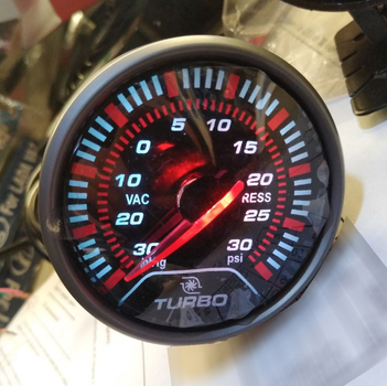 Указатель давления турбины стрелочный Ket Gauge 6607 LED d60мм прибор датчик автомобильный SV0397