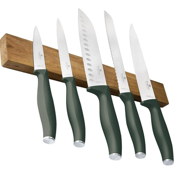 Набор ножей с магнитной планкой Matte Green Collection Berlinger Haus (2000003129096)