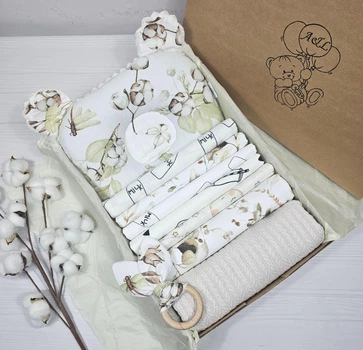 Набор для новорожденного: 6 пеленок, подушка и плед a.l.babybox Хлопок