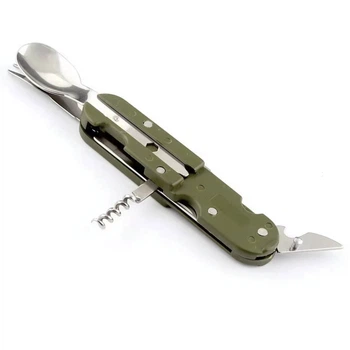 Мультитул столовый полевой JB Tactical 8в1 Travel Kit Olive (M-T)