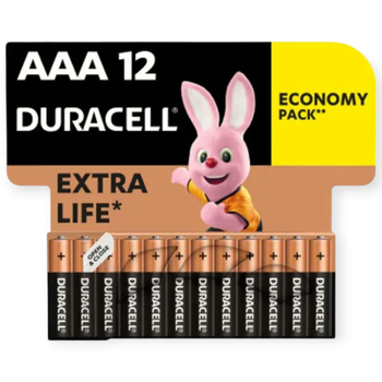 Батарейка щелочная DURACELL Alkaline LR03 AAA (минипальчиковая) Blister 12шт в ряд
