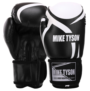 Перчатки боксерские на липучке Mike Tyson SP-Sport 4544 размер 10 унций Black-White