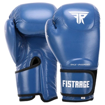 Перчатки боксерские кожаные Fistrage Fight Gear 4295 размер 12 унций Blue