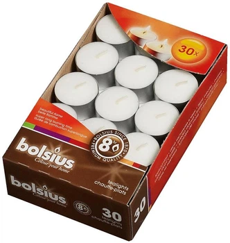 Свечи чайные Bolsius 8 часов 30 шт (8-30Б)