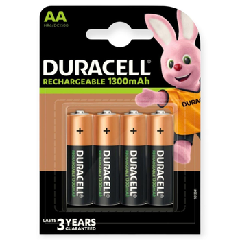 Аккумулятор DURACELL Ni-MH R6 AA 1300mAh блистер 4 шт