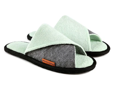 Домашні жіночі тапочки з повсті та махри FeltFabricDesign М1 (10097) бірюзові