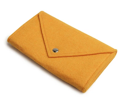 Желтый войлочный кошелек FeltFabricDesign М3-1 компактный на кнопке (10263)