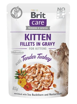 Корм влажный Brit Care Kitten Fillets in Gravy Tender Turkey д/котят филе в соусе индейка 85 г
