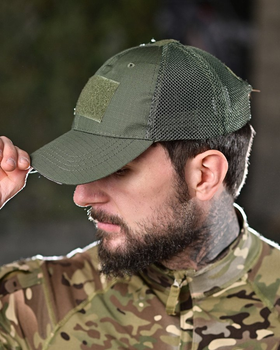Тактическая бейсболка Хлопок, вставки сетка, универсальный размер Combat Tactical Olive