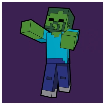 Набор для творчества Santi Картина по номерам Minecraft "Майнкрафт - Зомби" 25х25 см набор акриловых красок + 2 кисти (955026)