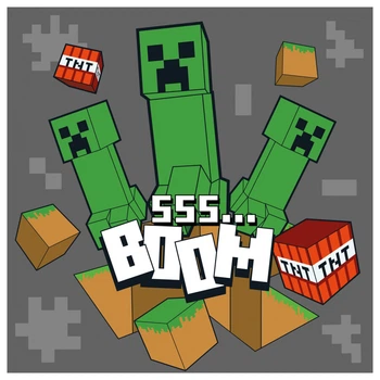 Набор для творчества Santi Картина по номерам Minecraft "Майнкрафт - БУУМ" 25х25 см набор акриловых красок + 2 кисти (955474)