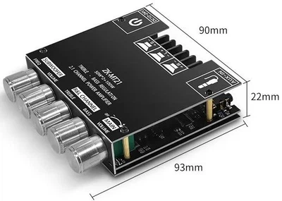 Усилитель мощности ZK-MT21 Bluetooth 5.0, 2.1, 80Вт + 2×40Вт, сабвуферный ресивер