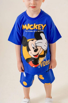 Синій літній комплект (футболка, шорти) міккі маус ( mickey mouse) 122/128 см Синій mickey2925
