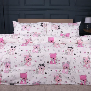 Комплект постельного белья Mirson Полуторный 143х210 см 17-0776 Magic cats pink Ranforce Elite (2200011238739)