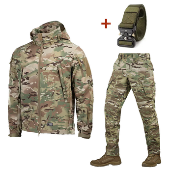 Форма M-Tac Куртка SoftShell та Штани Aggressor Gen.II мультикам + Подарунок ремінь Кобра розмір XL