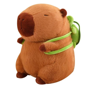 М'яка плюшева іграшка Капібара Capybara з рюкзачком черепашкою на спині 23см