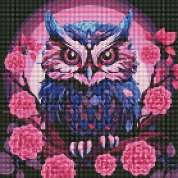 Алмазная мозаика Фиолетовая совушка ©art_selena_ua 40x40 AMO7849 Идейка