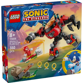 Zestaw klocków LEGO Sonic the Hedgehog Knuckles kontra Dr. Eggman w mechu Egg Crusher 350 elementów 77005 (5702017815602)
