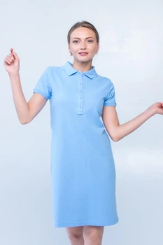 Сукня поло трапеція 600-22 TvoePolo блакитний XXL/50