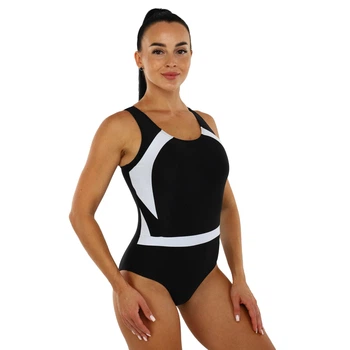 Купальник для плавання злитий жіночий SP-Sport PL-2522 Чорний-білий 42