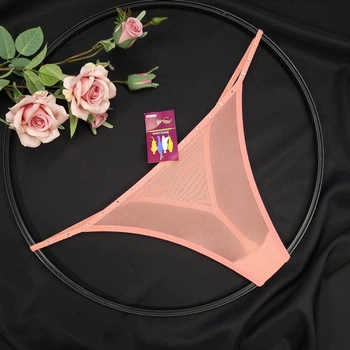 Трусы стринги женские Bettycana нежная сеточка S персиковые (550п)
