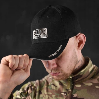 Бавовняна бейсболка 5.11 Logo чорна розмір універсальний