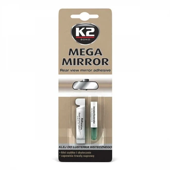 Клей для зеркал заднего вида K2 Mega Mirror 0,6мл+0,5мл сильный быстродействующий клей для стекла и металла (1LO-TH_11C)