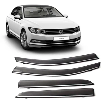 Дефлектори вікон Volkswagen PASSAT B8 Седан 2015-2016 (Європа) (Молдин з нержавіючої сталі)