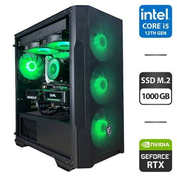 Сборка под заказ: компьютер MSI MAG Forge M100R Black Tower / Intel Core i5-12400F (6 (12) ядер по 2.5 - 4.4 GHz) / 32 GB DDR5 / 1000 GB SSD M.2 / nVidia GeForce RTX 5060, 8 GB GDDR7, 128-bit / 650W