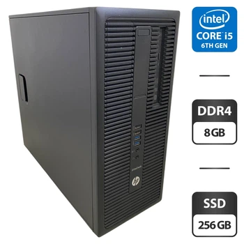 Комп'ютер HP EliteDesk 800 G2 Tower / Intel Core i5-6500 (4 ядра по 3.2 - 3.6 GHz) / 8 GB DDR4 / 256 GB SSD / Intel HD Graphics 530 / DVD-ROM б/в