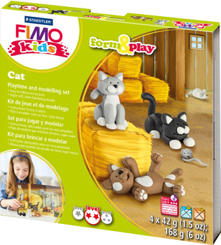 Zestaw mas plastycznych Fimo kids Kotki 4 kolory x 42 g (4007817032596)