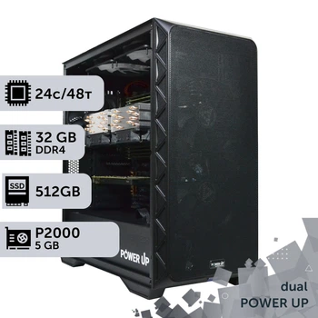 Двухпроцессорная рабочая станция PowerUp #459 Xeon E5 2690 v3 x2 / 32 GB / SSD 512GB / NVIDIA Quadro P2000 5GB специализированная многопроцессорная вычислительная для разработки