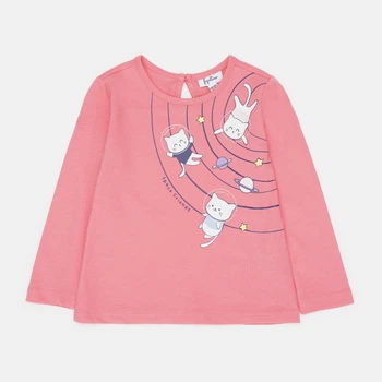 Детская футболка с длинными рукавами для девочки OVS T-Shirt W/Pr Shell Pink 1817543 86 см Розовая (8056781510186)